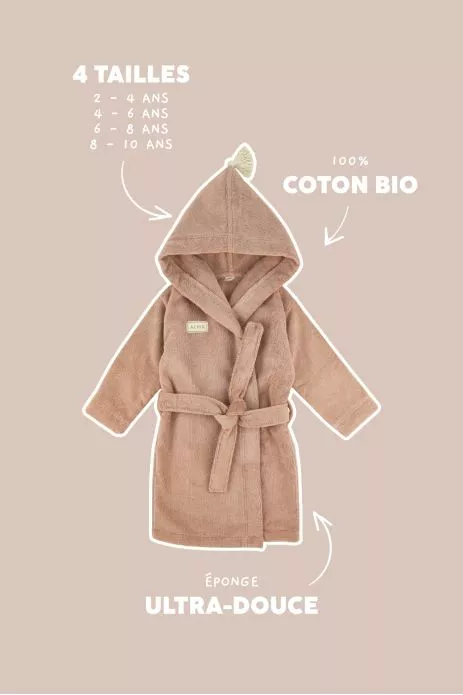 peignoir enfant personnalisé en éponge toute douce