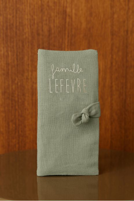 protector de libreta familiar personalizado en lino - idea de regalo de boda