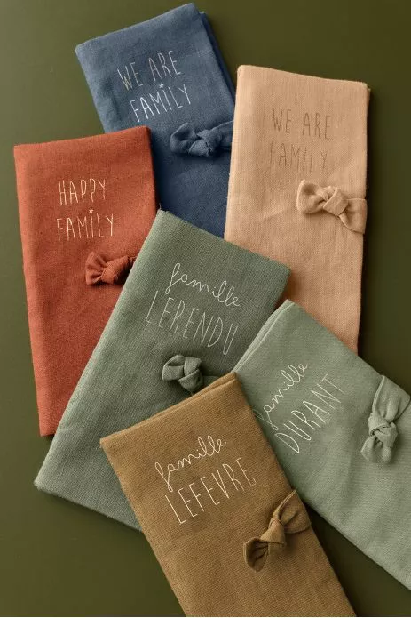 protector de libro de familia personalizado en lino - idea de regalo de boda