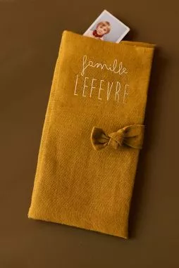 protector de libro de familia personalizado en lino - idea de regalo de boda