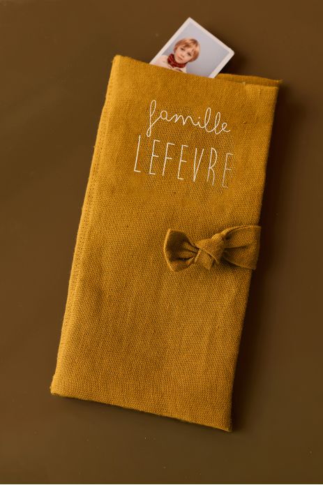 protector de libro de familia personalizado en lino - idea de regalo de boda