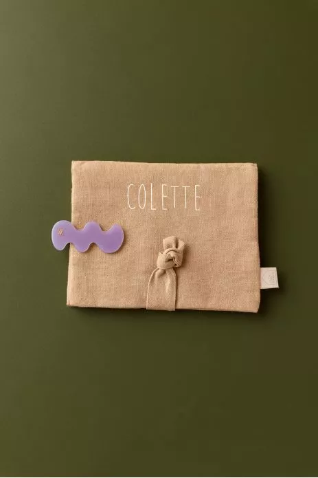 bonito portahorquillas de lino - idea de regalo para niña personalizable