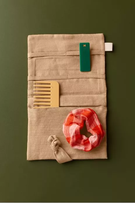 bonito portahorquillas de lino - idea de regalo para niña personalizable