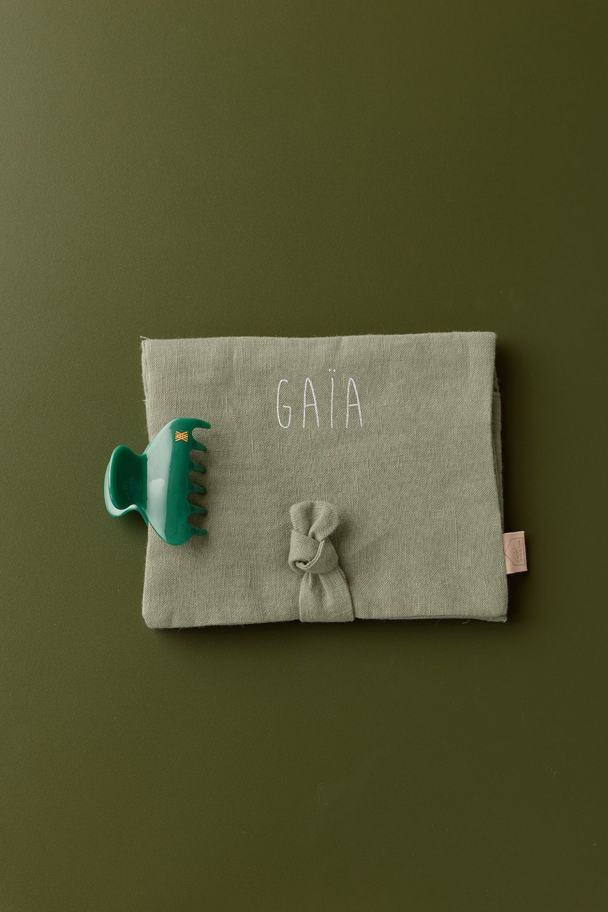 bonito portahorquillas de lino - idea de regalo para niña personalizable
