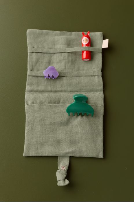bonito portahorquillas de lino - idea de regalo para niña personalizable