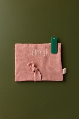 bonito portahorquillas de lino - idea de regalo para niña personalizable