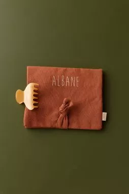 bonito portahorquillas de lino - idea de regalo para niña personalizable
