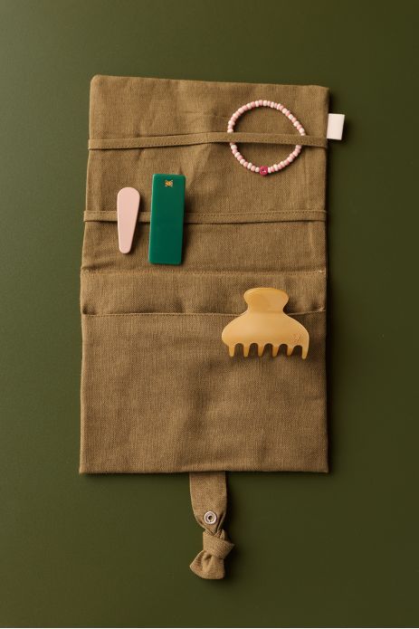 bonito portahorquillas de lino - idea de regalo para niña personalizable