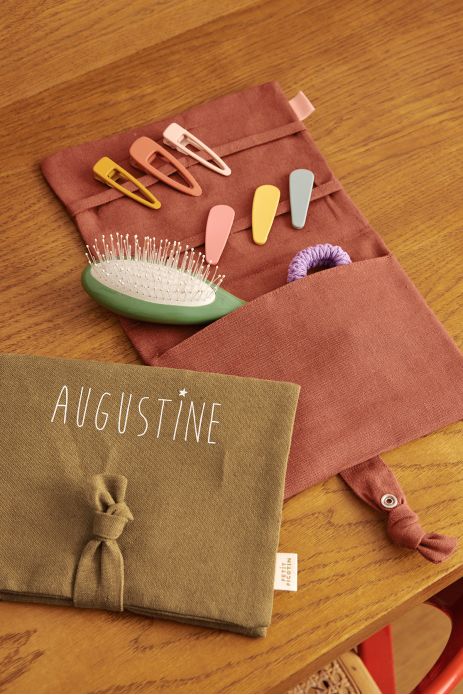 bonito portahorquillas de lino - idea de regalo para niña personalizable