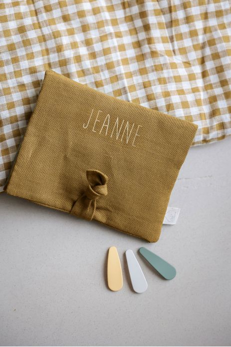 bonito portahorquillas de lino - idea de regalo para niña personalizable