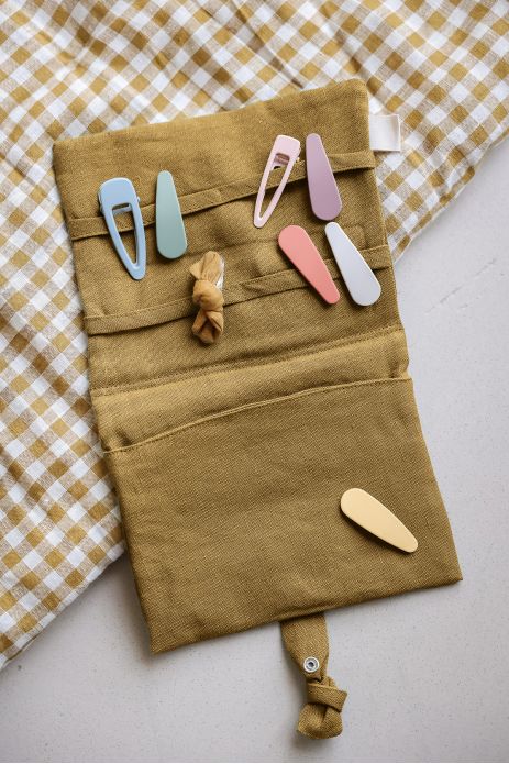 bonito portahorquillas de lino - idea de regalo para niña personalizable