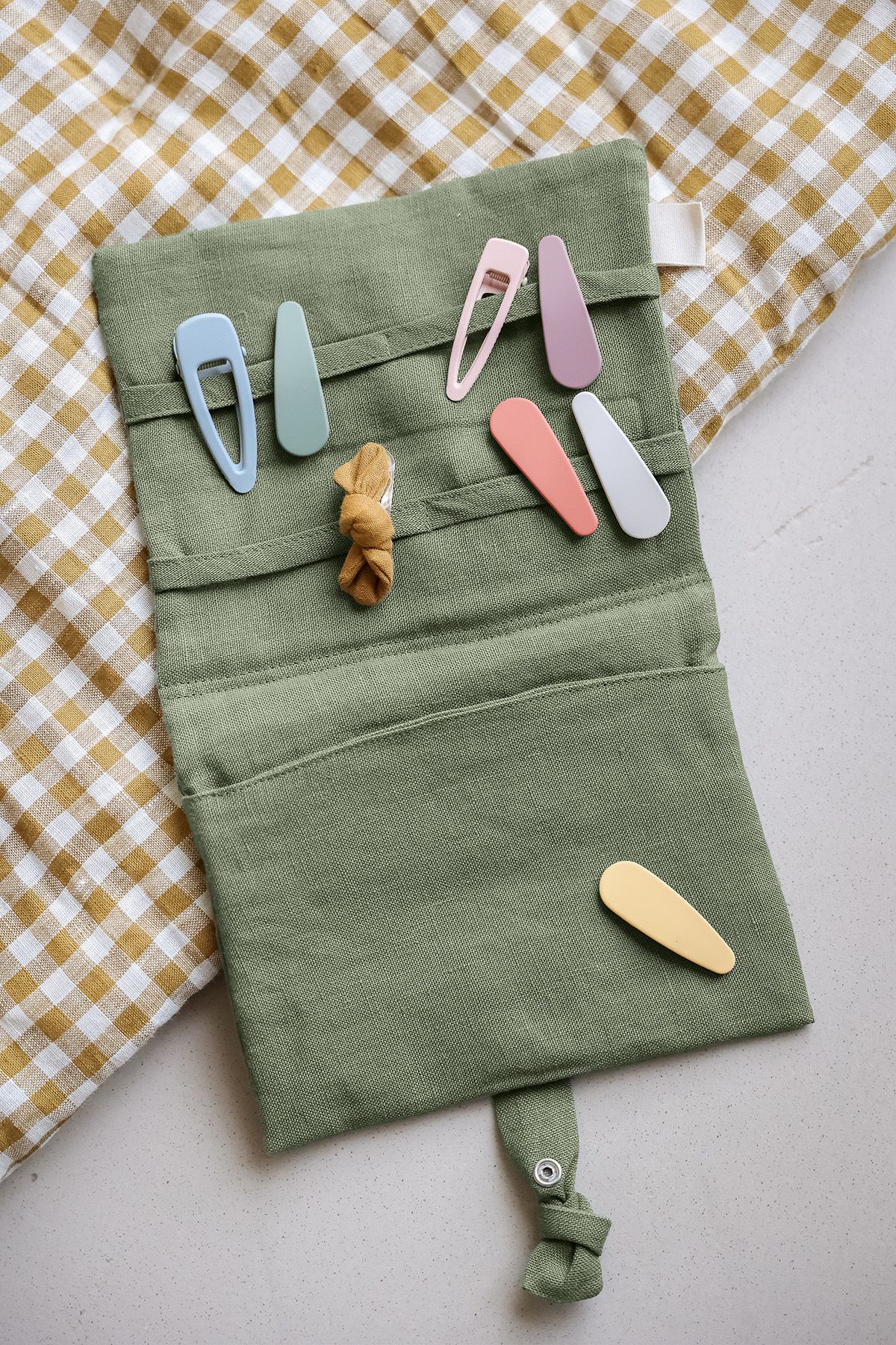 bonito portahorquillas de lino - idea de regalo para niña personalizable