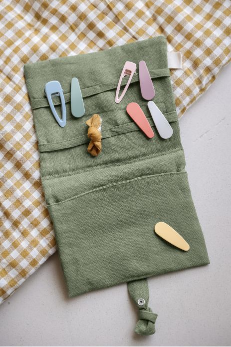 bonito portahorquillas de lino - idea de regalo para niña personalizable