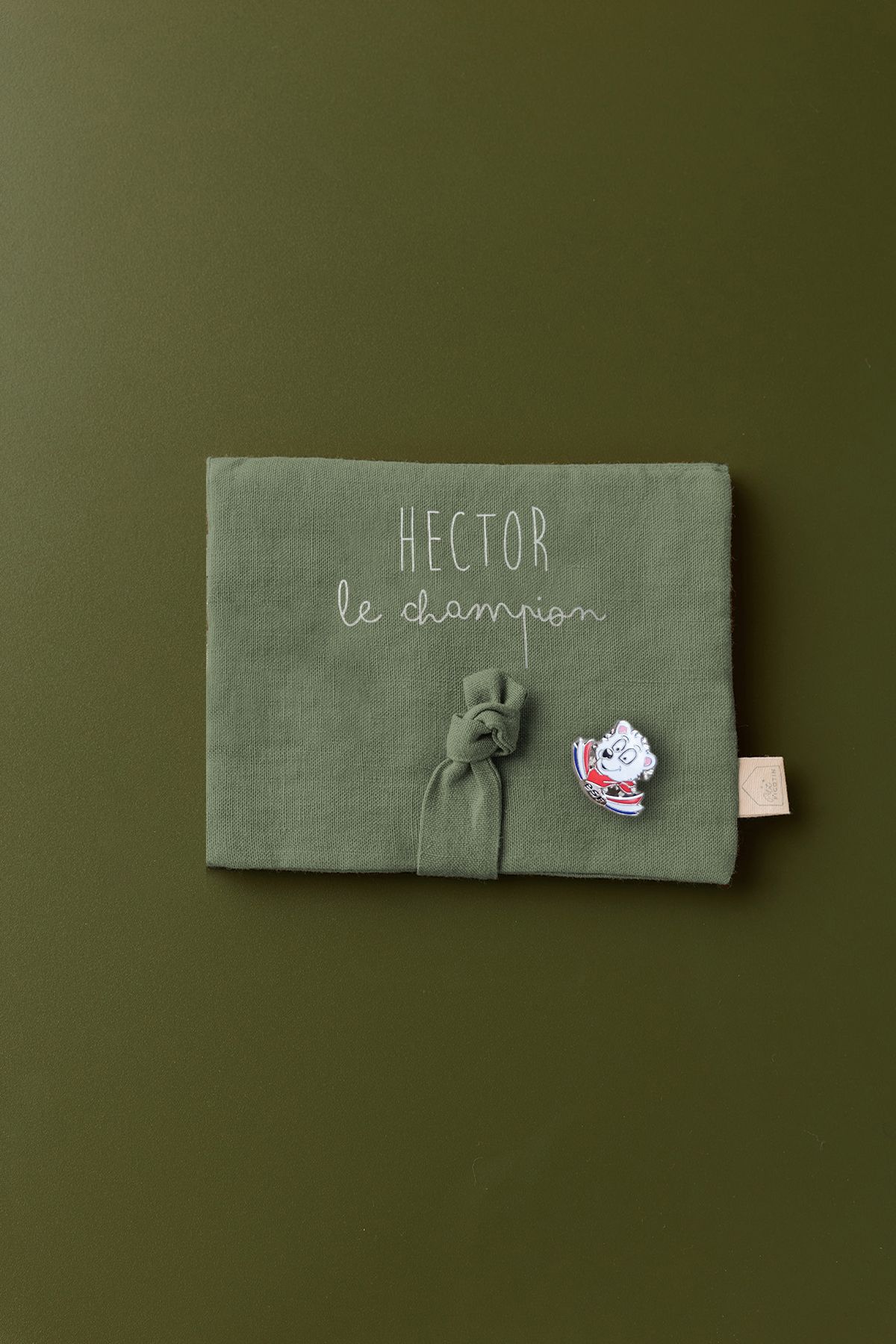 portamedallas de esquí personalizable en lino - idea de regalo original para niño