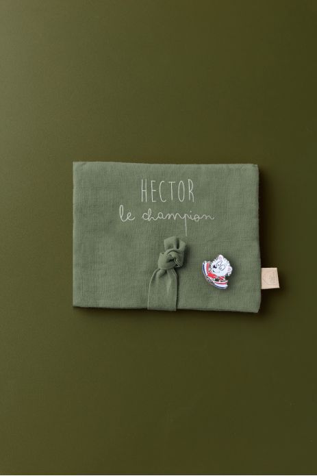 portamedallas de esquí personalizable en lino - idea de regalo original para niño