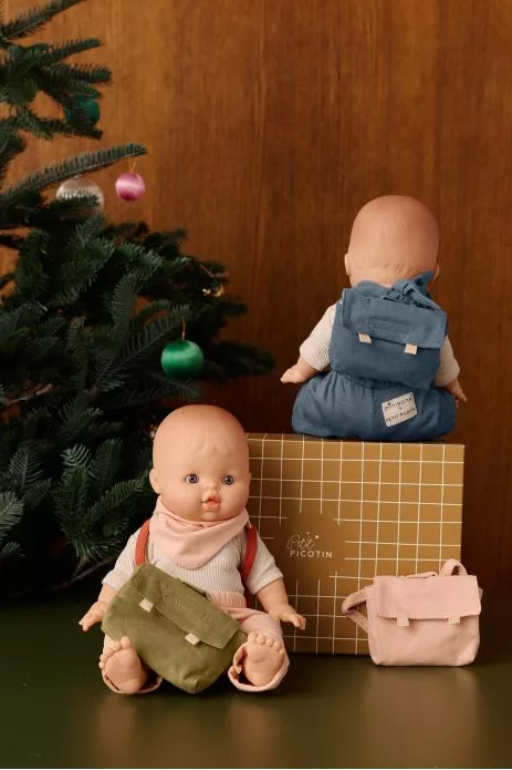 mini sac à dos pour poupée en coton tout doux