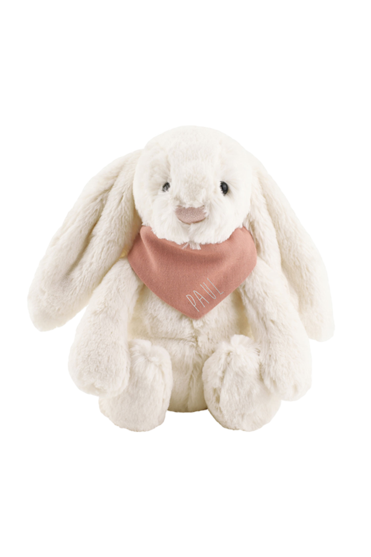 muñeco conejito suave con pañuelo personalizado - idea de regalo para bebé