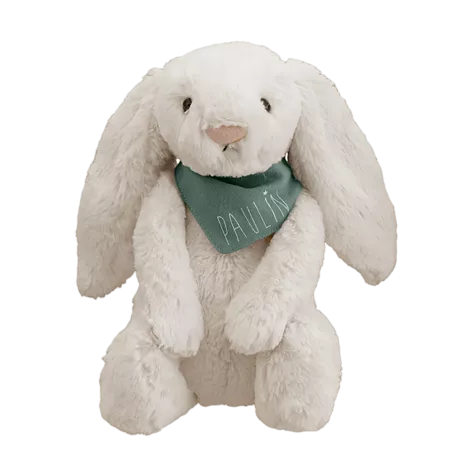 soft bunny comforter with personalized scarf - baby gift idea
