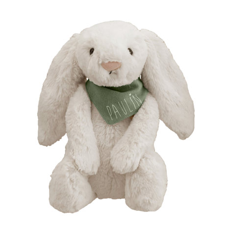 muñeco conejito suave con pañuelo personalizado - idea de regalo para bebé