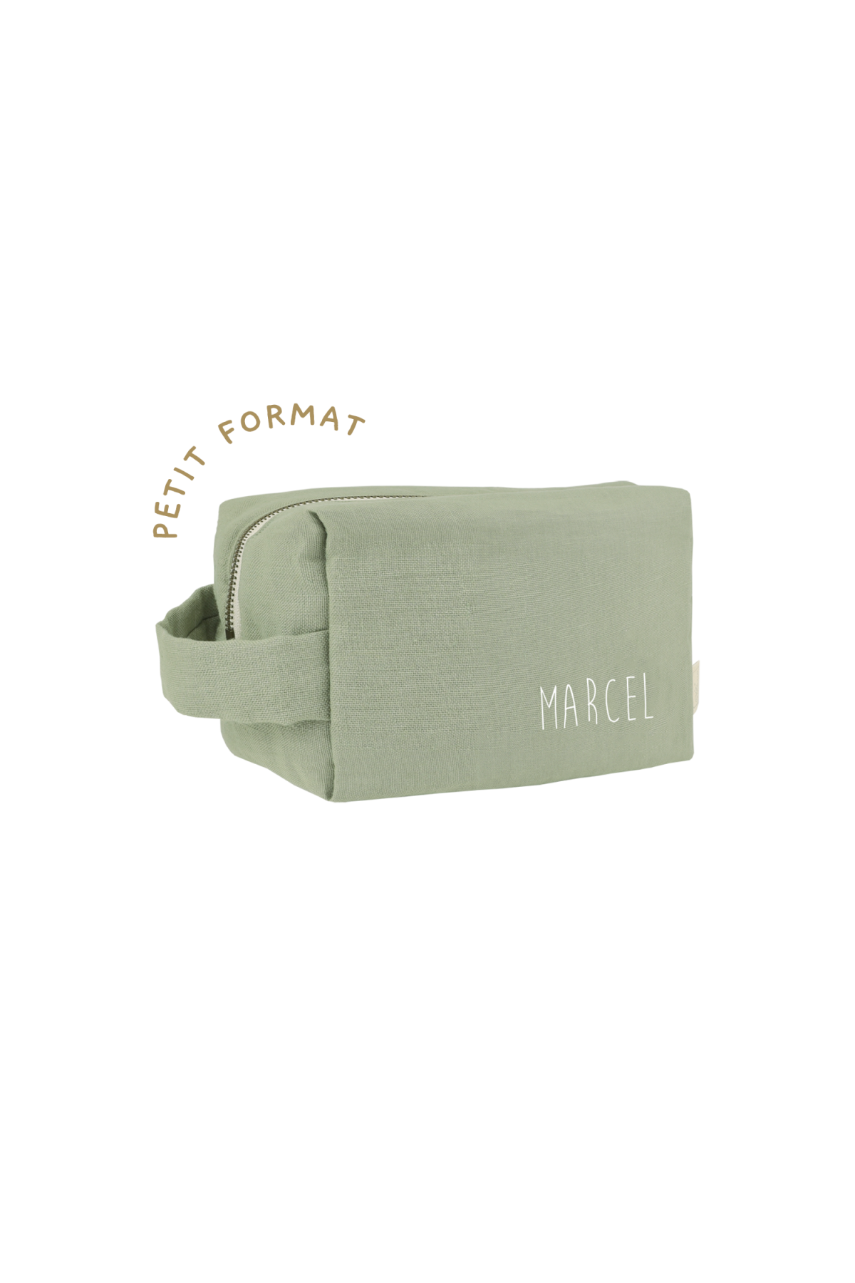 small personalized linen toiletry bag