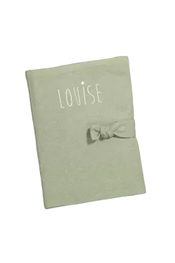 protège carnet de santé en lin personnalisé - idée cadeau de naissance personnalisée