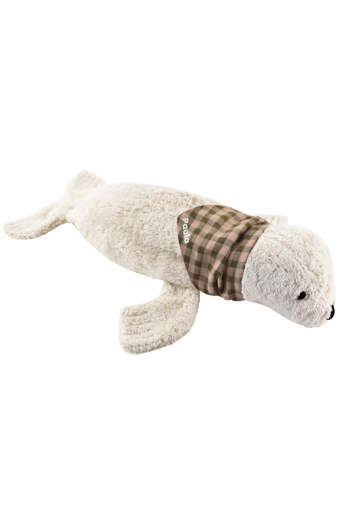 seal stuffed animal hot water bottle with personalized scarf