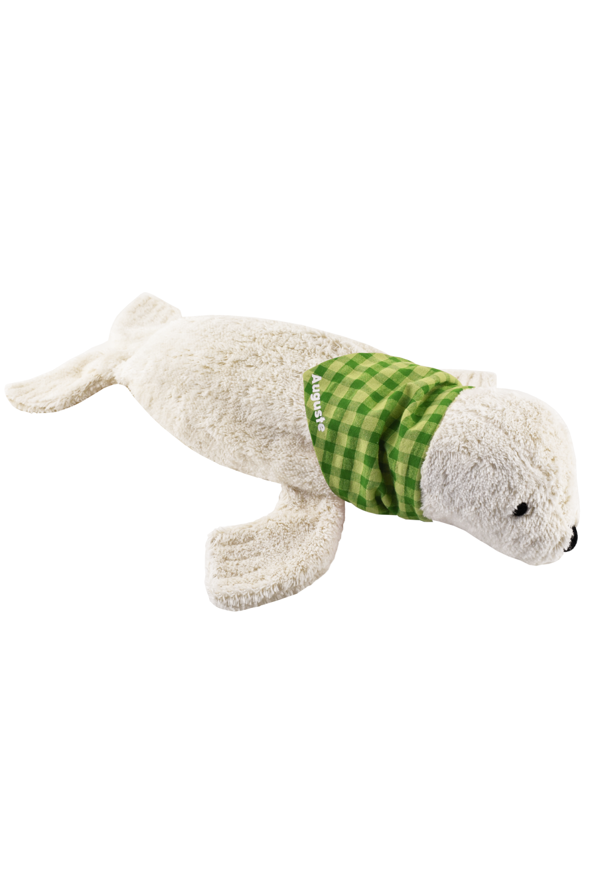 seal stuffed animal hot water bottle with personalized scarf