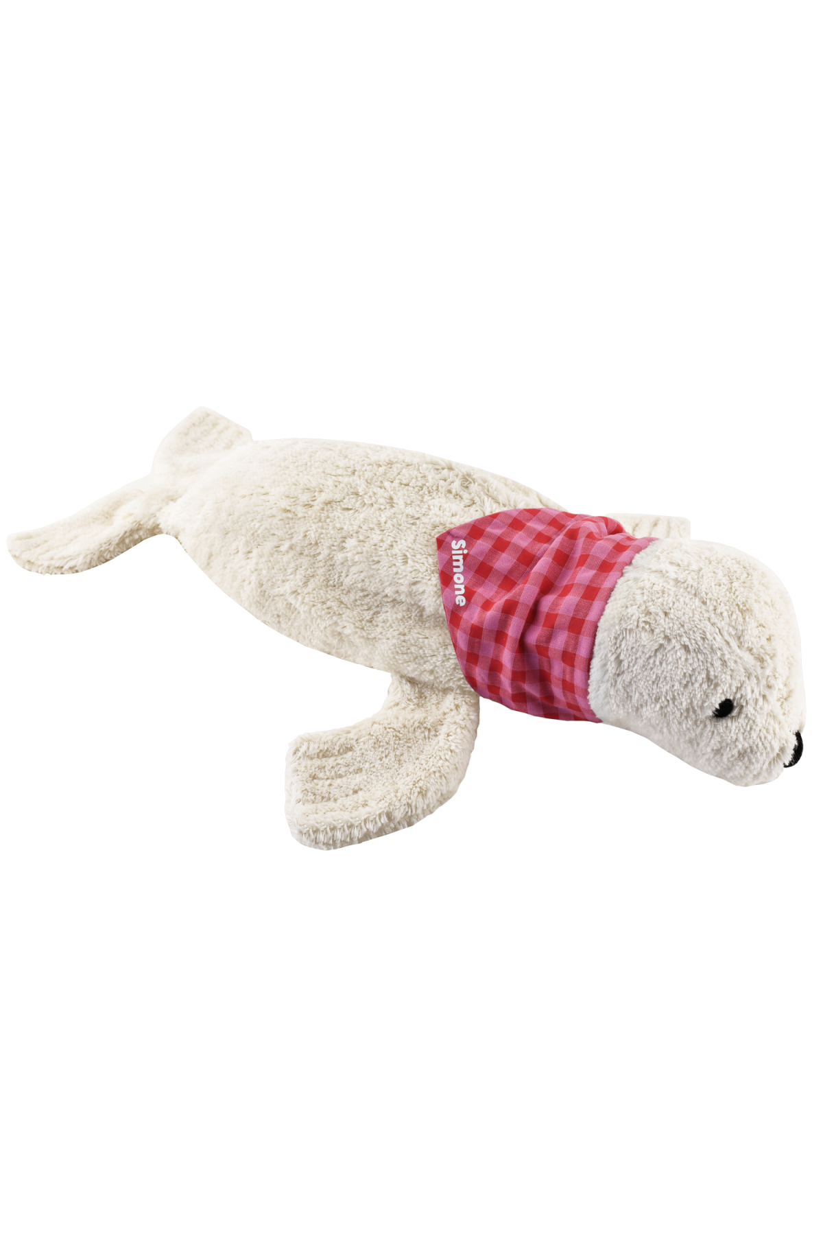 seal stuffed animal hot water bottle with personalized scarf