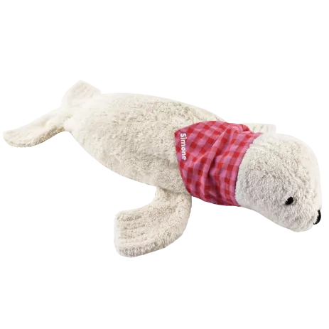 peluche foca bolsa de agua caliente con pañuelo personalizado