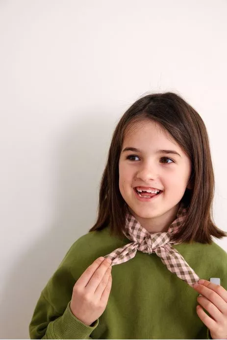 Pequeño pañuelo de cuadros vichy de algodón para bebés, niños y adultos