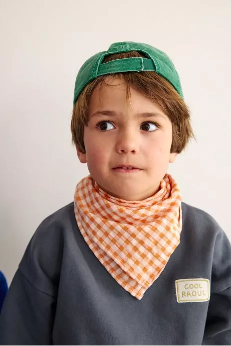 Pequeño pañuelo de cuadros vichy de algodón para bebés, niños y adultos