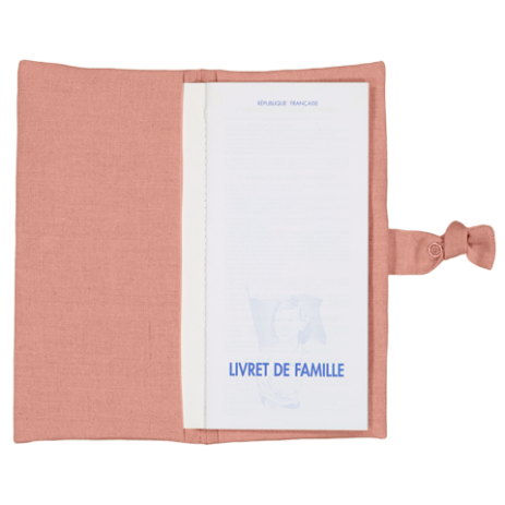 protector de libreta familiar en lino regalo boda nacimiento