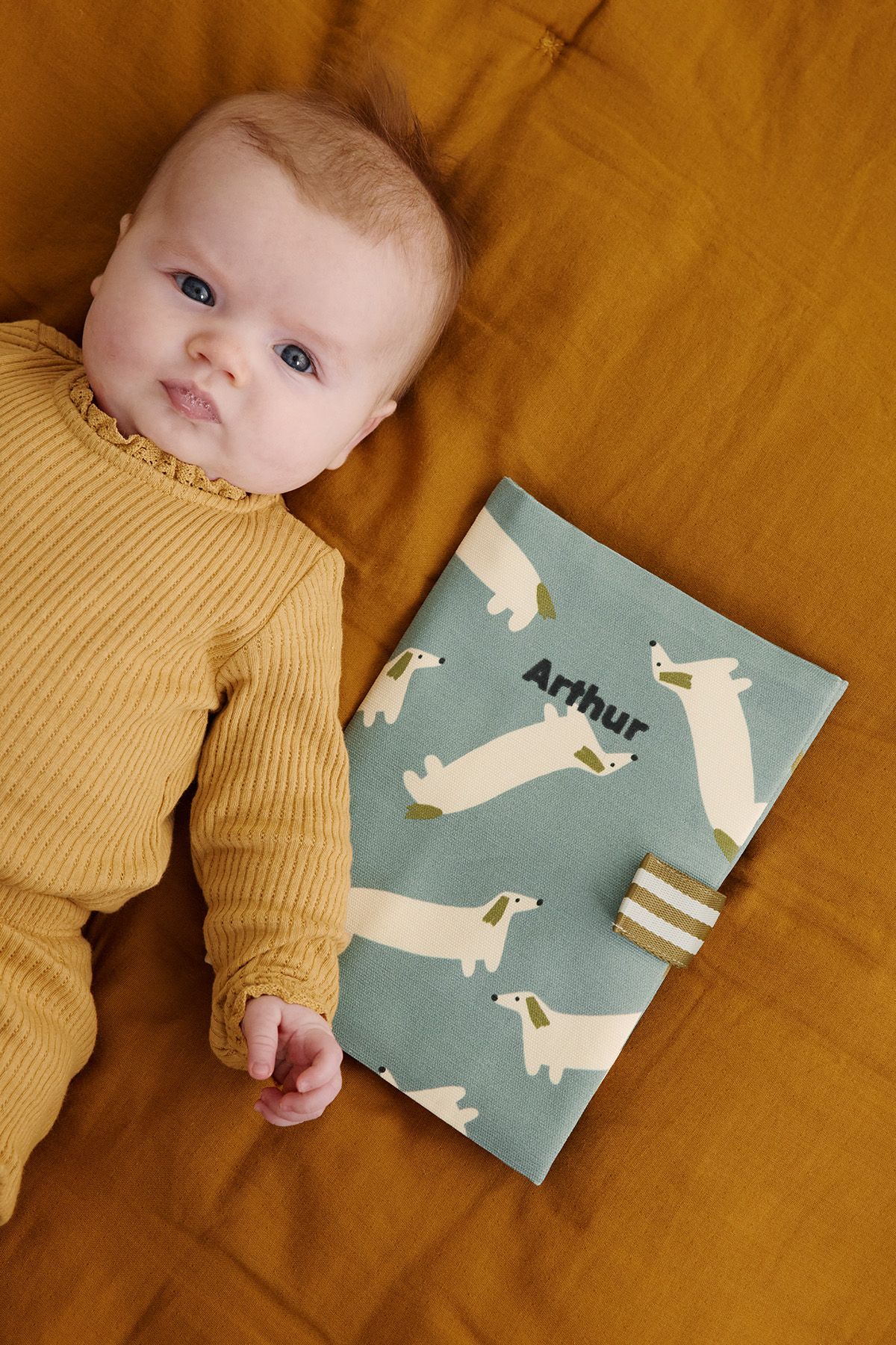 personalized baby health record book cover with patterns