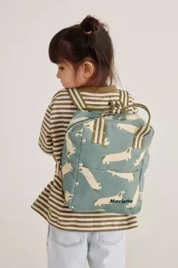 personalized children's backpack with pretty and graphic patterns