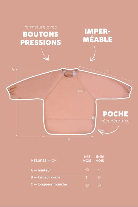 customizable coated sleeved bib for baby