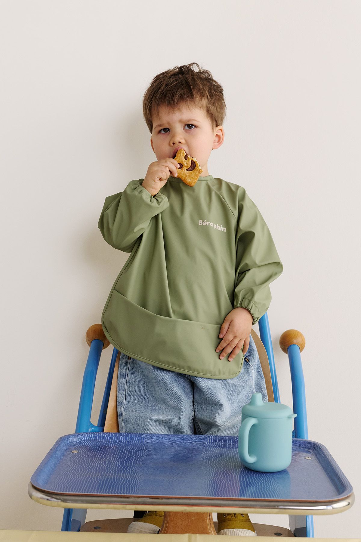 customizable coated sleeved bib for baby