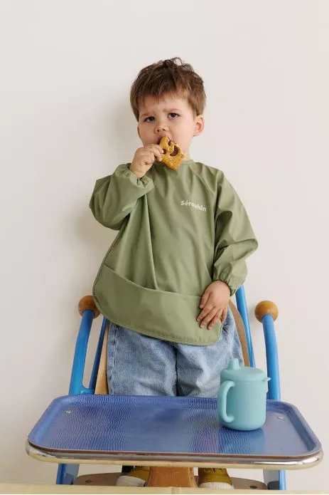 bavoir enduit à manches pour bébé personnalisable