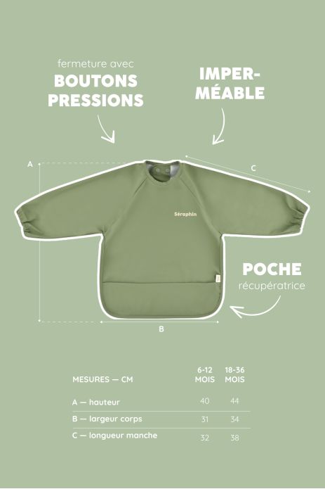 customizable coated sleeved bib for baby