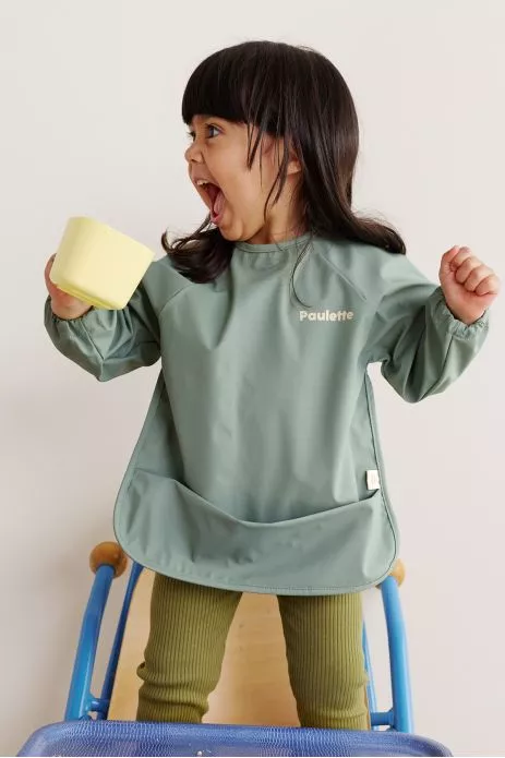 bavoir enduit à manches pour bébé personnalisable