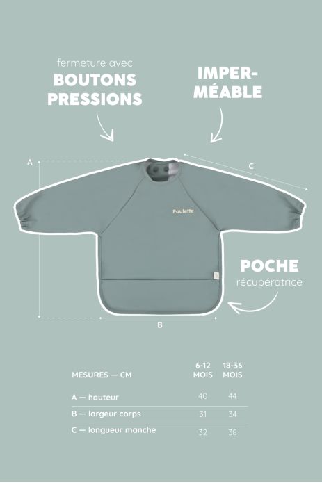 customizable coated sleeved bib for baby