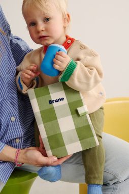 personalizable checkered health record book cover for baby