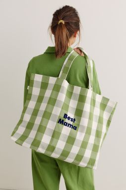 gran bolsa de tela personalizable a cuadros
