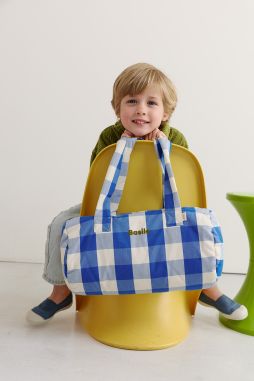 bolso bowling infantil de algodón a cuadros personalizable