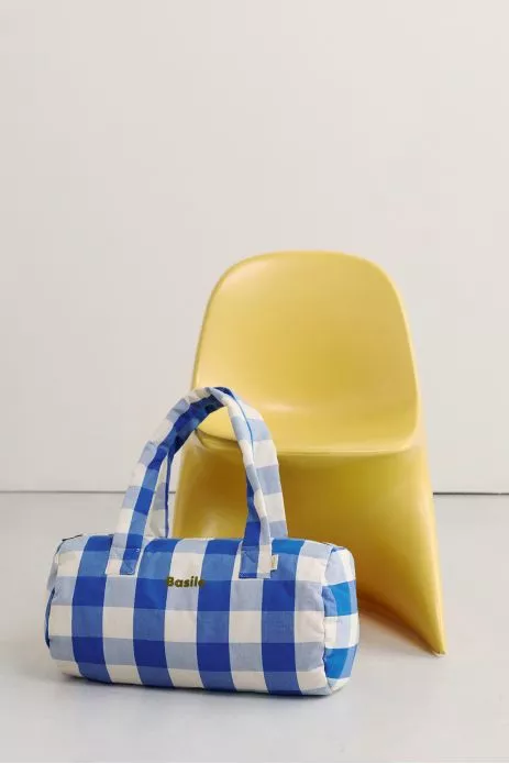 bolso bowling infantil de algodón a cuadros personalizable