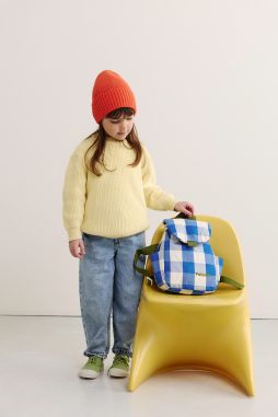 mochila infantil a cuadros de algodón personalizable