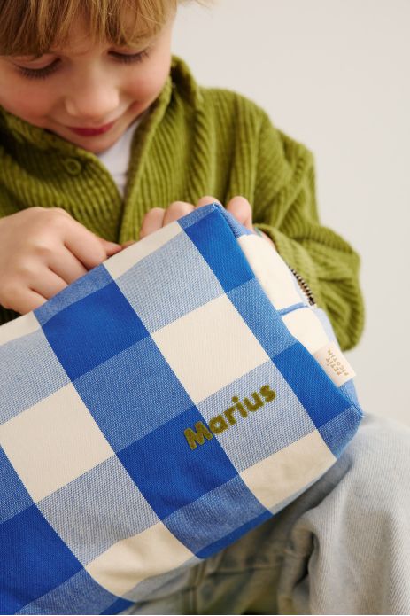neceser de algodón a cuadros personalizable