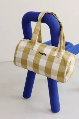 bolso bowling infantil de algodón a cuadros personalizable