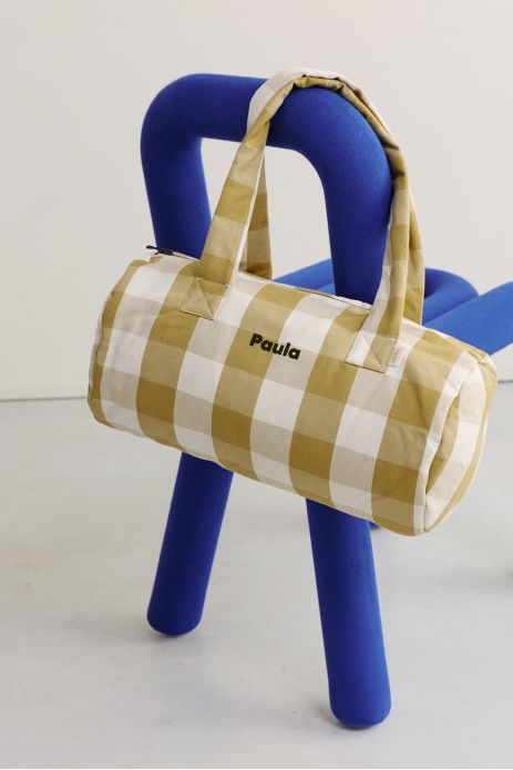 bolso bowling infantil de algodón a cuadros personalizable