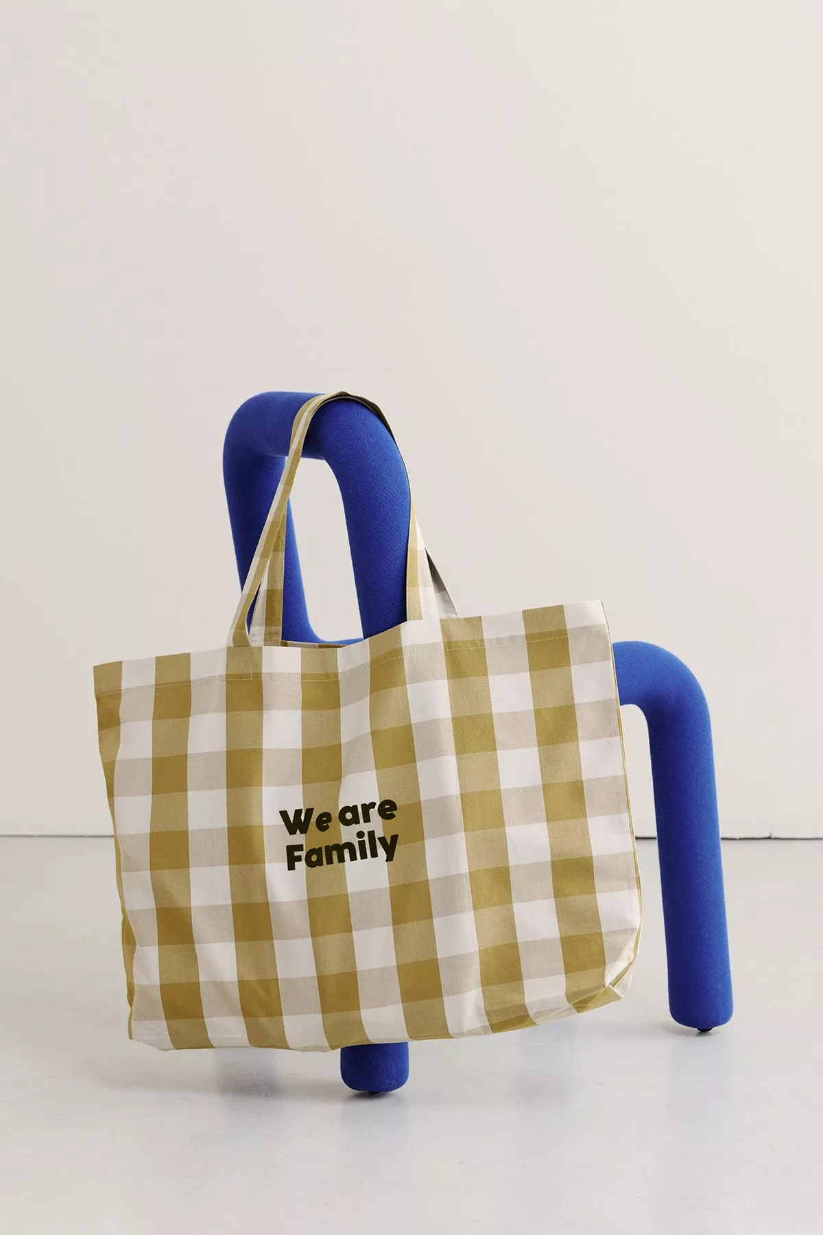 large personalizable checkered tote bag
