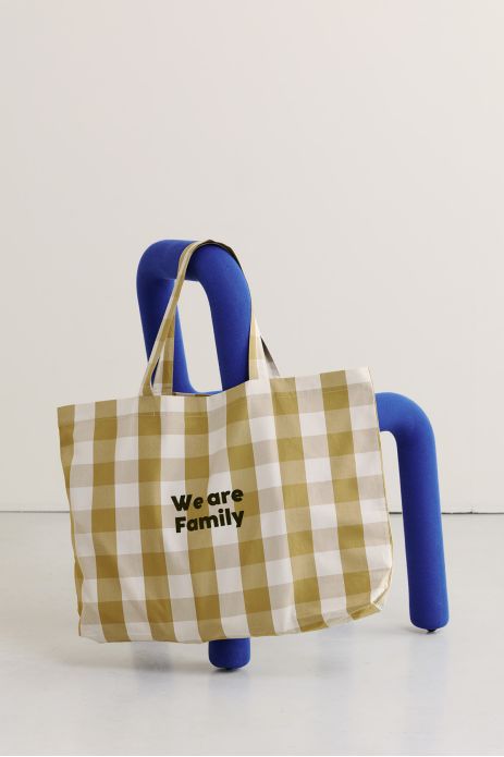 gran bolsa de tela personalizable a cuadros